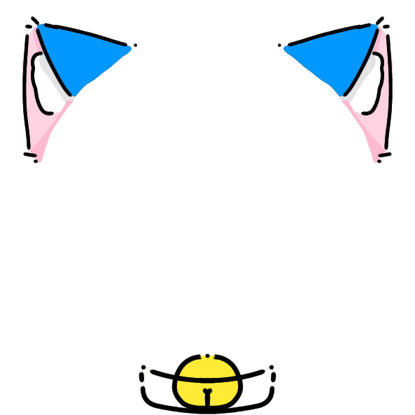 white collar blue cat ears Decoration